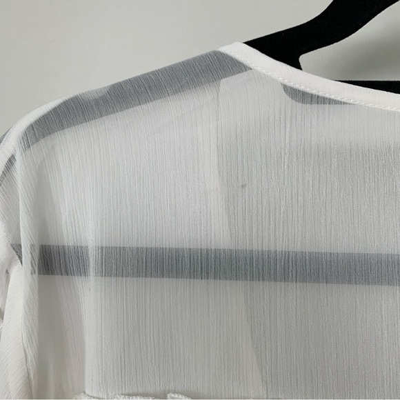 Majorelle Cream Sheer Top with Ruffle Detail Size XL - Picture 6 of 9